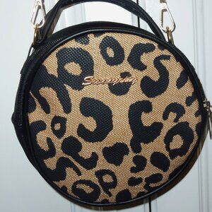 New Surrey City Round Leopard Print Crossbody Purse
